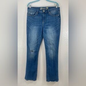 Seven 7 Denim Ripped Embroidered Slim Boot Jeans Women’s 12